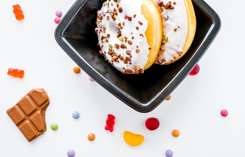 Assortment of delicious doughnuts